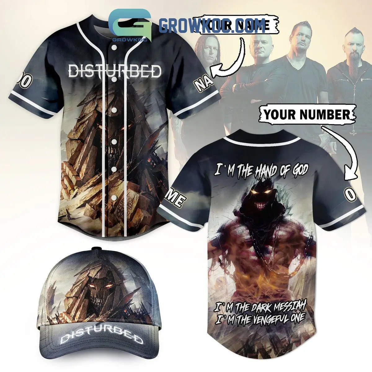 Disturbed I'm The Hand Of God Personalized Baseball Jersey