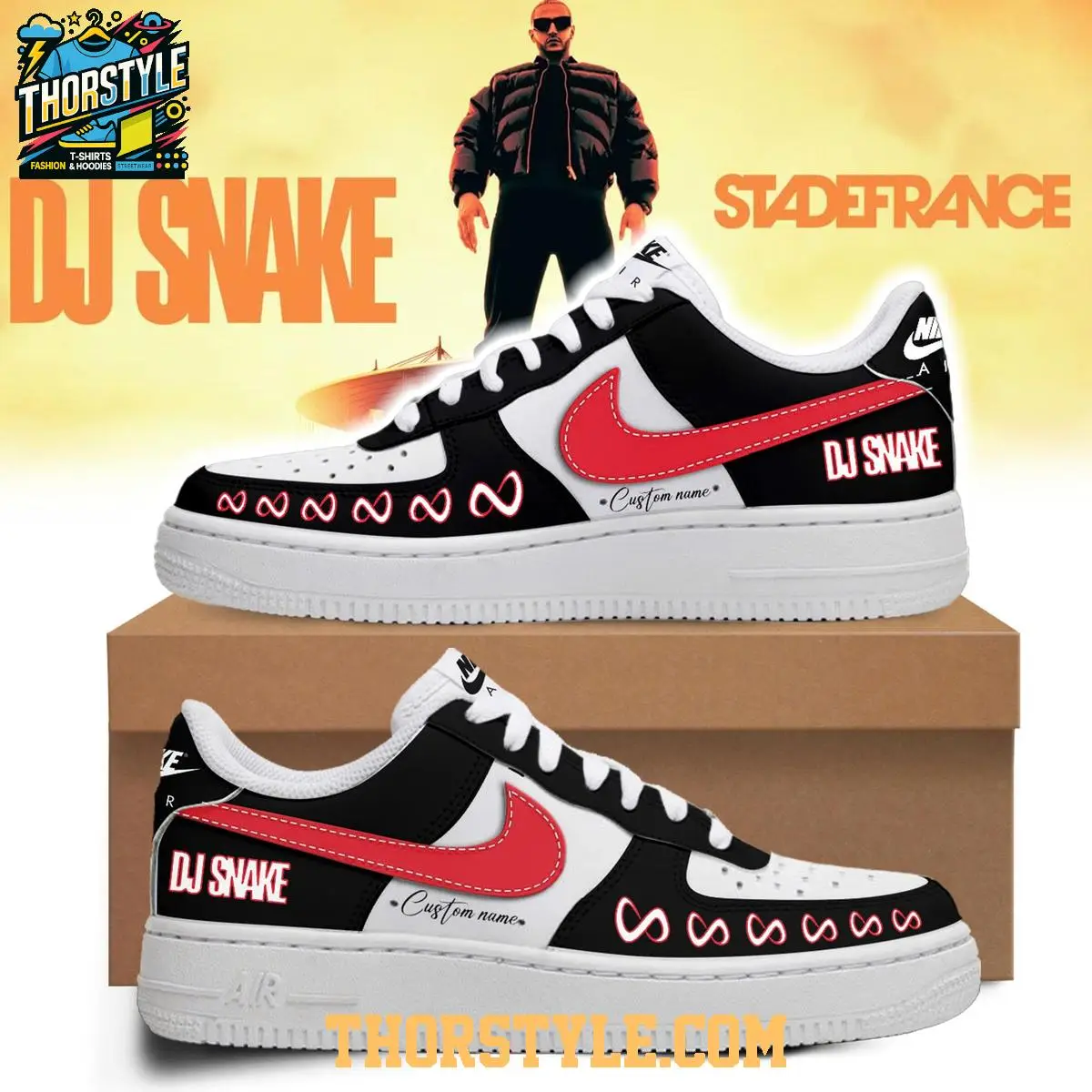 DJ Snake The Final Show Stade France 2025 Personalized Air Force 1 Shoes DJ Snake The Final Show Stade France 2025 Personalized Air Force 1 Shoes - Image 1
