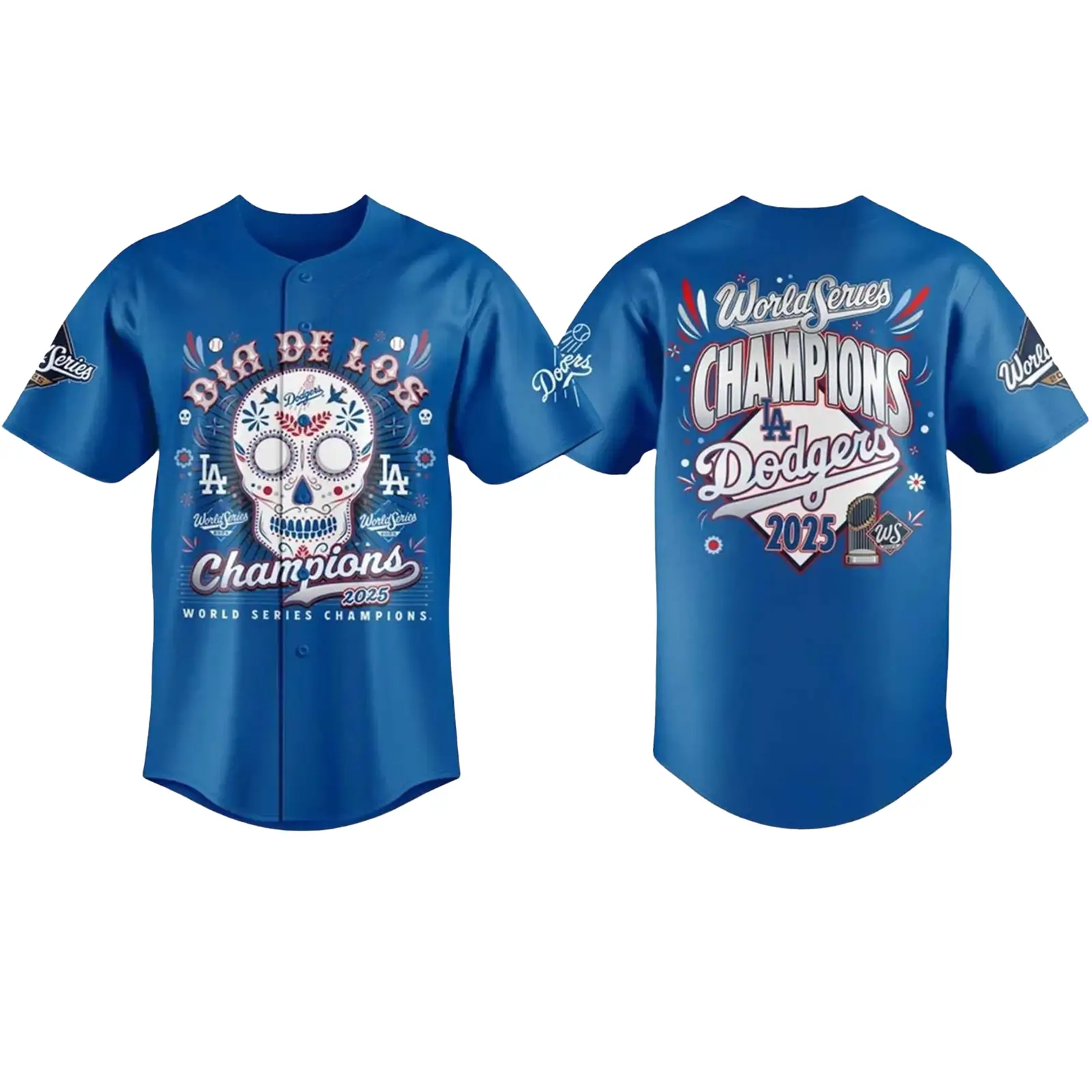 Dodgers Dia De Los World Series Champions 2025 Baseball Jersey - Tazila