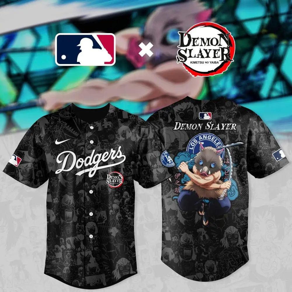Dodgers X Demon Slayer Limited Edition Anime Baseball Jersey - Unisex Fan Gear