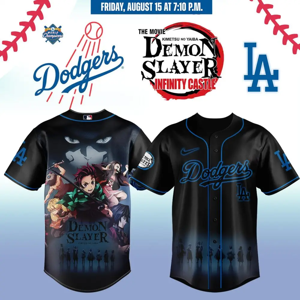 Dodgers X Demon Slayer Limited Edition Jersey - Exclusive Anime Baseball Gear!