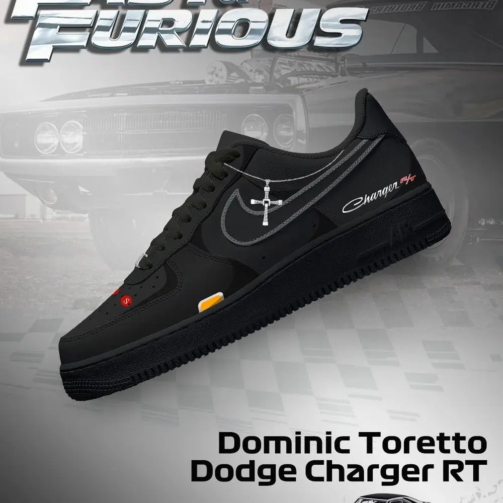 Dominic Toretto Charger RT Fast and Furious AF1 Shoes