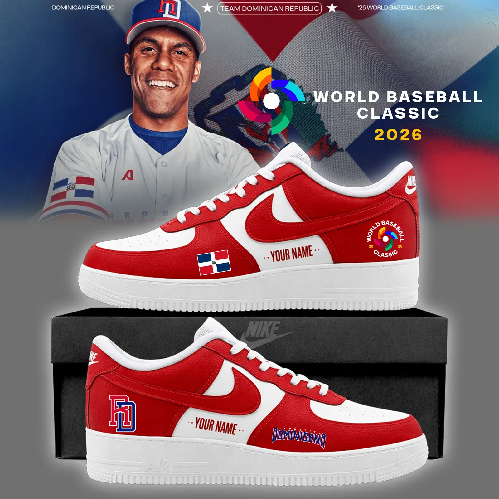 Dominican Republic Baseball 2026 World Baseball Classic Baseball Air Force 1 | TA51
