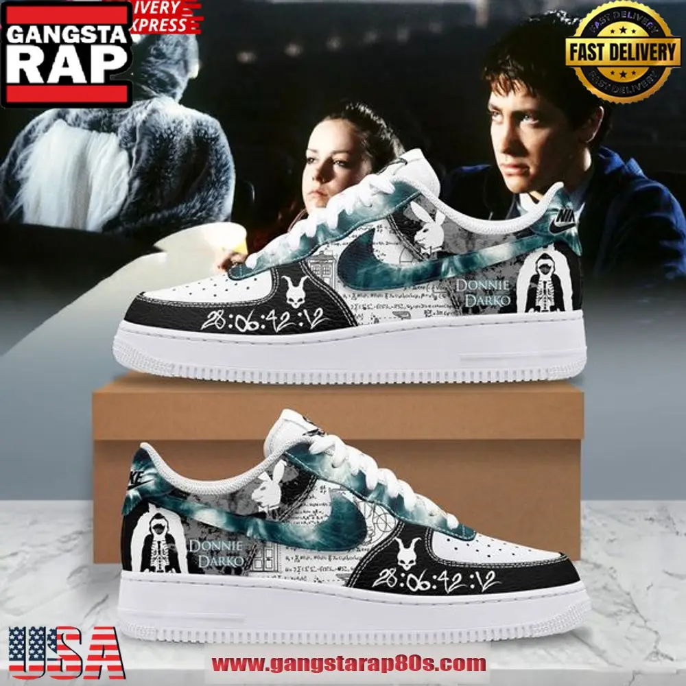 Donnie Darko Limited Edition Air Force 1 Running Sneakers Shoes Donnie Darko Limited Edition Air Force 1 Running Sneakers Shoes - Image 1