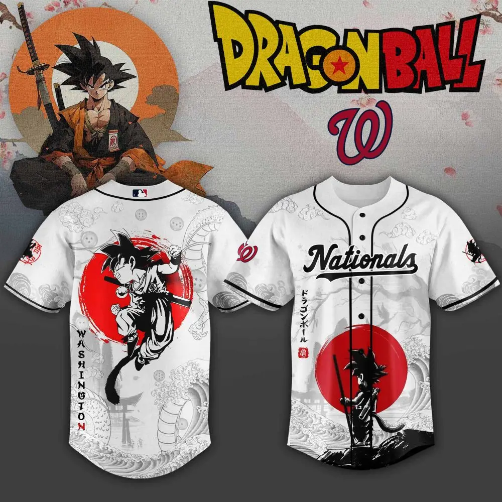 Dragon Ball Nationals Baseball Jersey - Anime Fan Apparel For Washington Enthusiasts