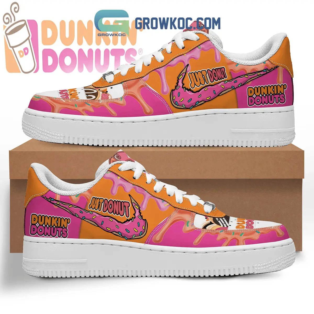 Dunkin' Donuts Just Donut Fan Air Force 1 Shoes