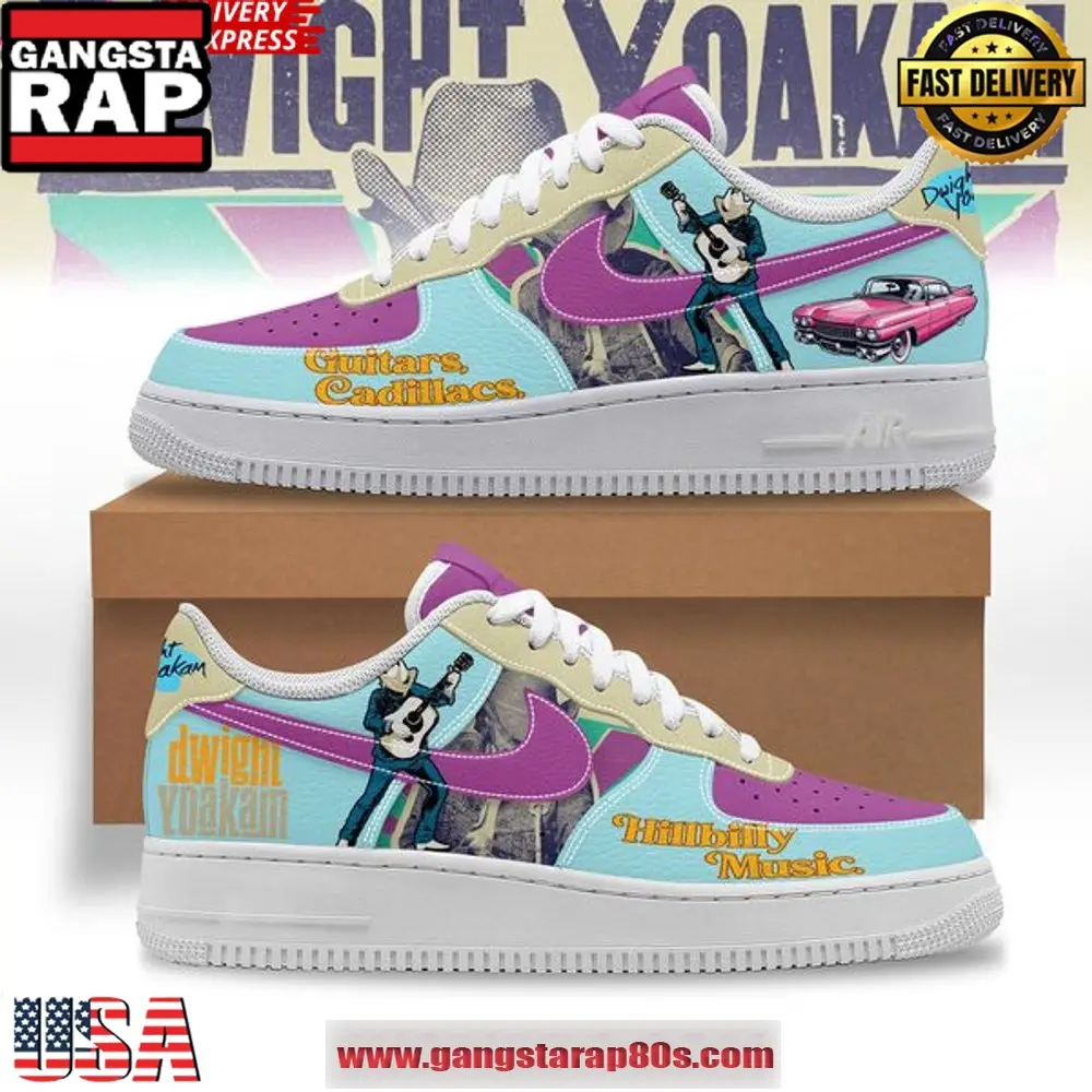 Dwight Yoakam Guitars Cadillacs Hillbilly Music New Edition Air Force 1 Sneakers Shoes Dwight Yoakam Guitars Cadillacs Hillbilly Music New Edition Air Force 1 Sneakers Shoes - Image 1
