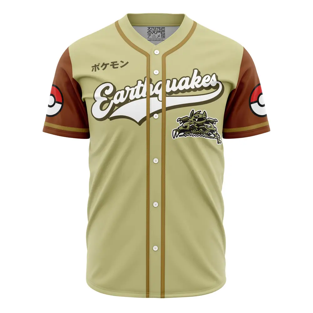 Earthquakes Ground Type Pokemon Baseball Jersey