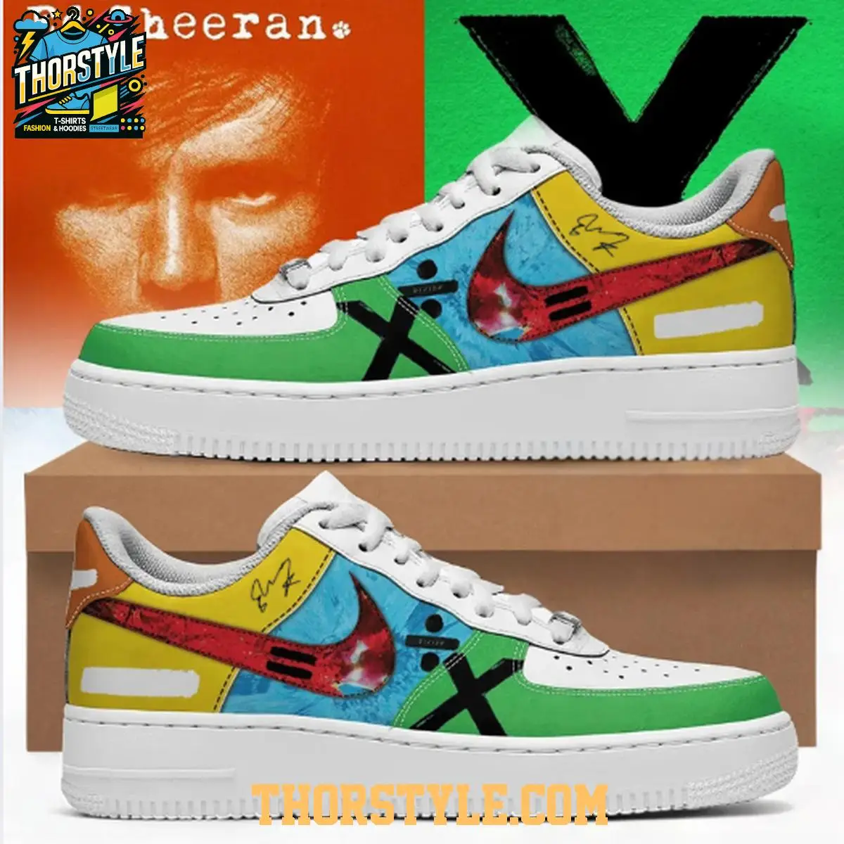 Ed Sheeran Loop Tour 2025-2026 World Adventure Air Force 1 Shoes Ed Sheeran Loop Tour 2025-2026 World Adventure Air Force 1 Shoes - Image 1