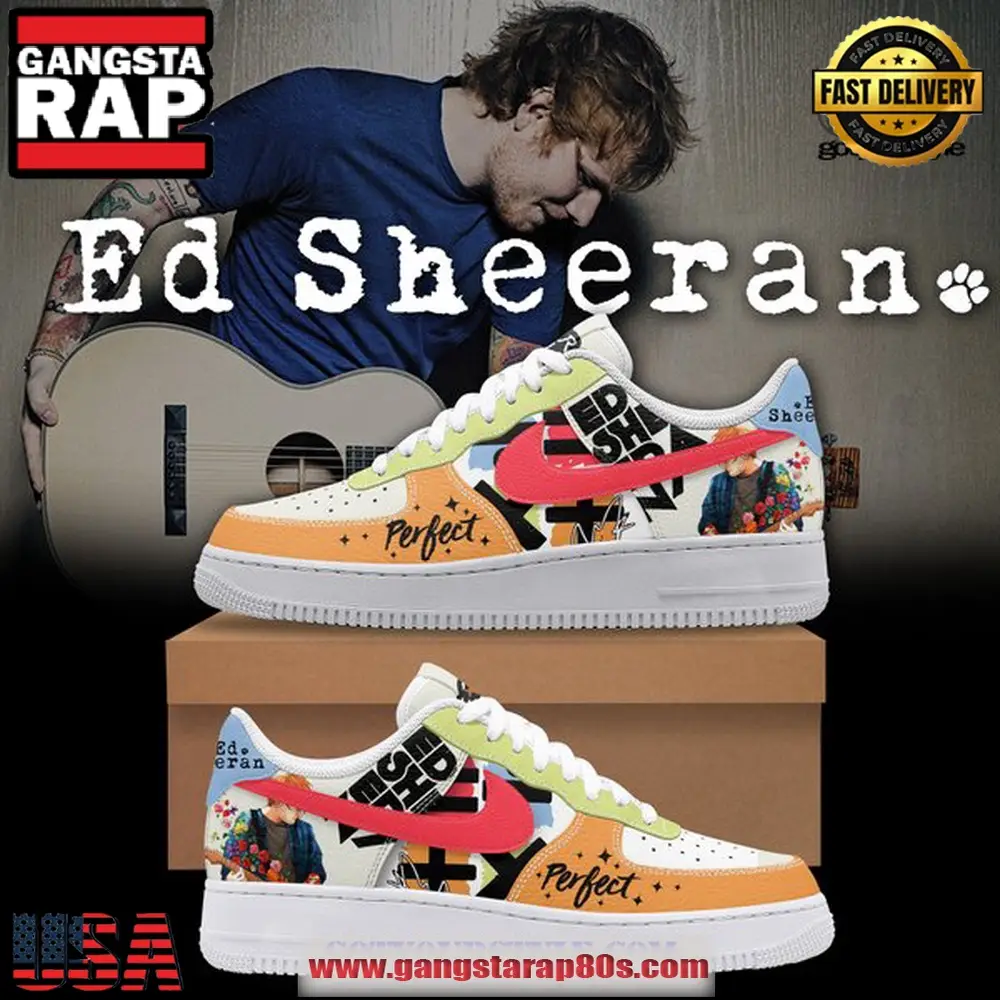 Ed Sheeran Perfect X Limited Edition Air Force 1 Running Sneakers Shoes Ed Sheeran Perfect X Limited Edition Air Force 1 Running Sneakers Shoes - Image 1
