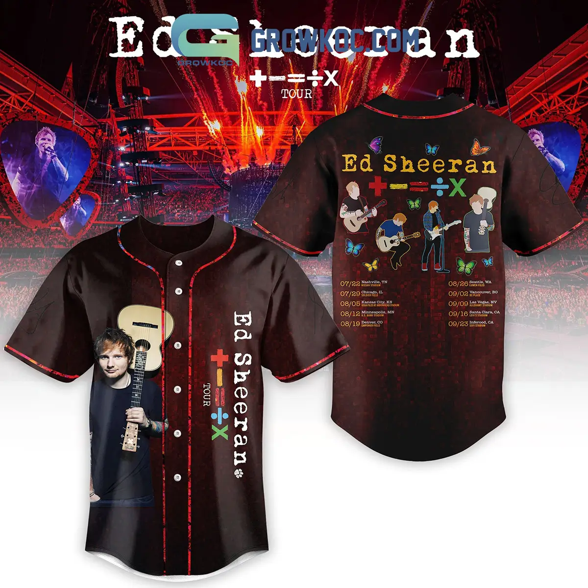 Ed Sheeran Tour 2023 Baseball Jersey