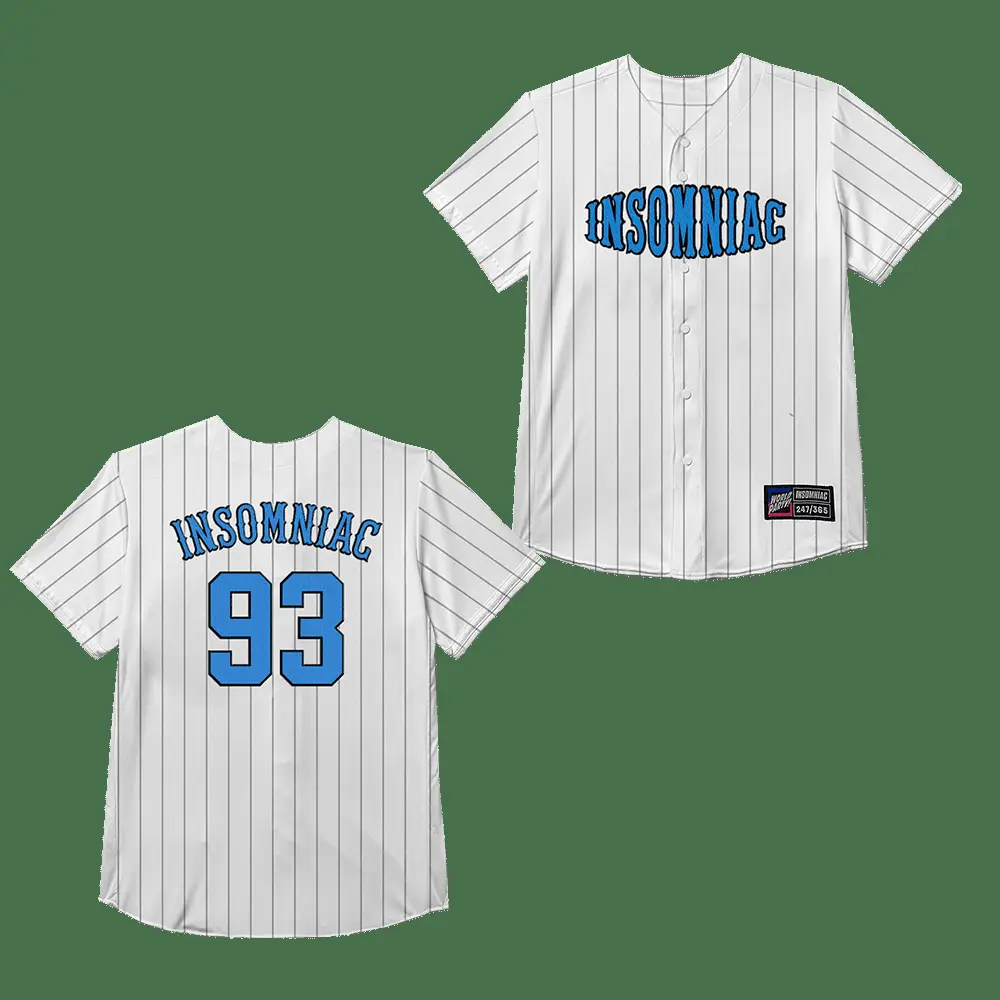EDC Merch Insomniac Pinstripe Baseball Jersey Gifts For Music Fans - Tazila