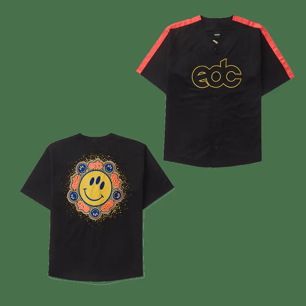 EDC Merchandise EDC Smile Overspray Baseball Jersey Gifts For Music Fans - Tazila
