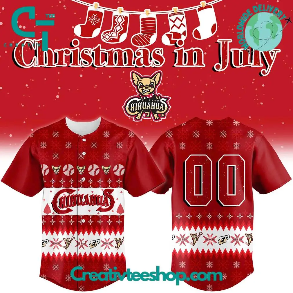 El Paso Chihuahuas Christmas In July 2025 Special Baseball Jersey