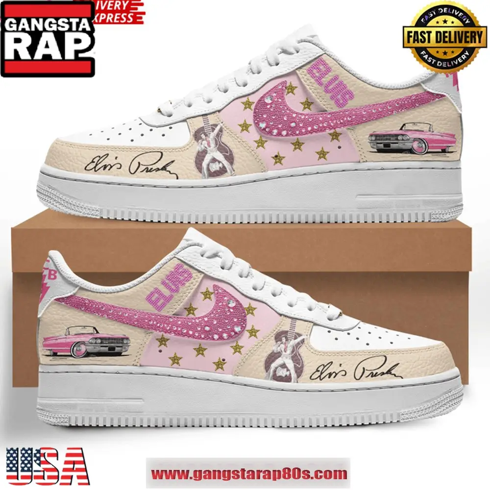 Elvis Presley Rock Roll Royalty New Design Air Force 1 Sneakers Shoes