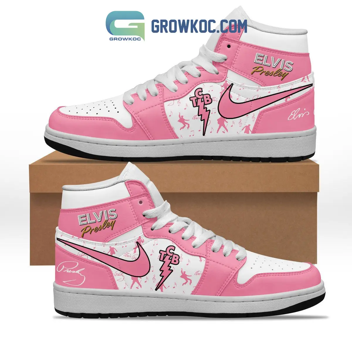 Elvis Presley TCB Air Jordan 1 Shoes Elvis Presley TCB Air Jordan 1 Shoes - Image 1