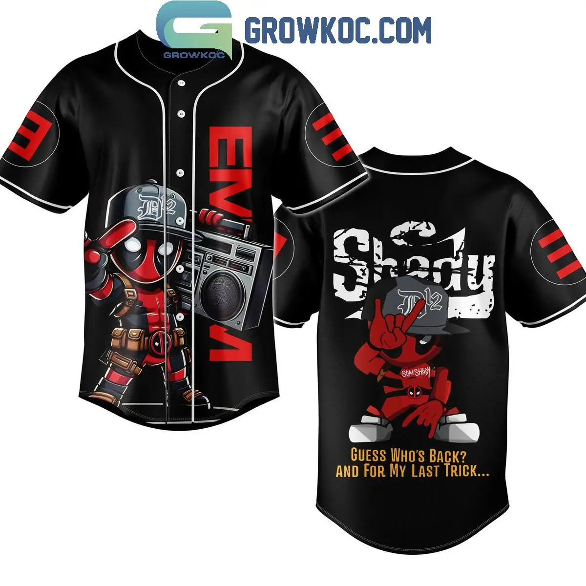 Eminem Deadpool Guess Who's Back For The Last Trick Personalized Baseball Jersey