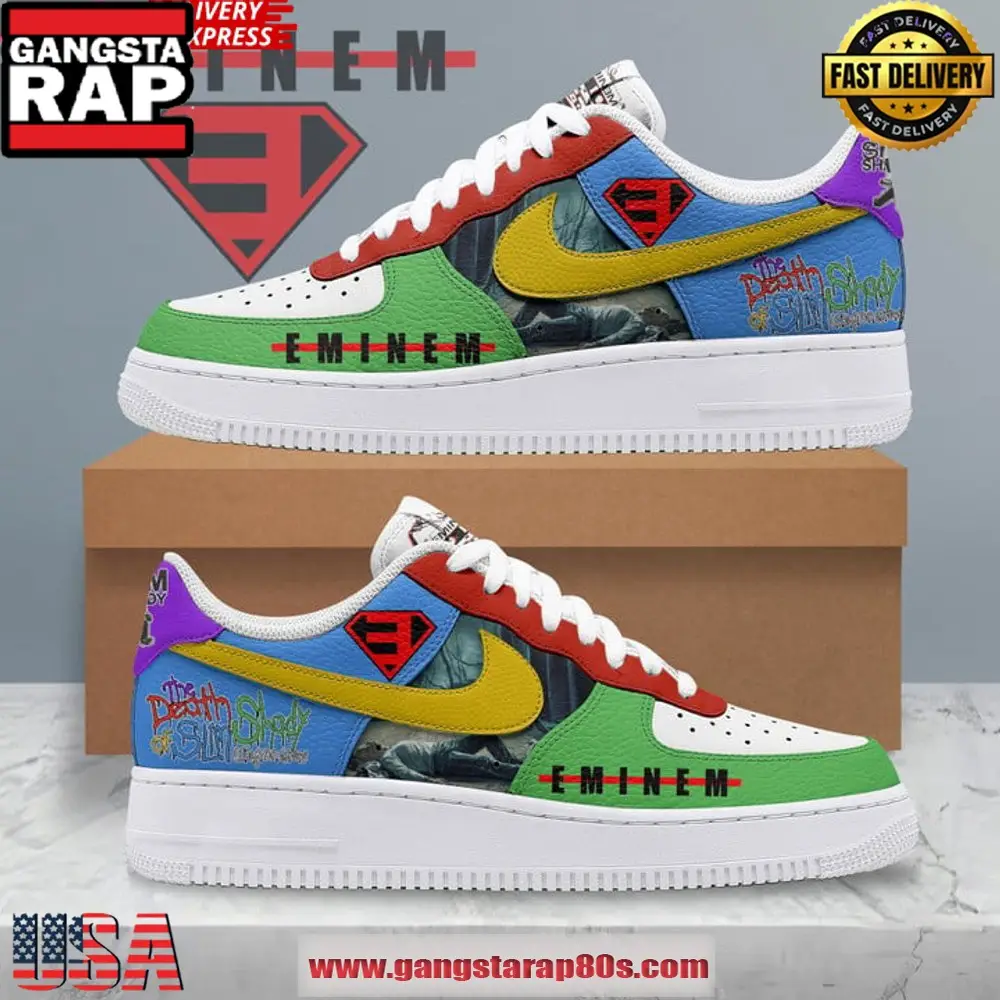 Eminem Hip Hop Never Die Nike Air Force 1 Sneakers Shoes Eminem Hip Hop Never Die Nike Air Force 1 Sneakers Shoes - Image 1