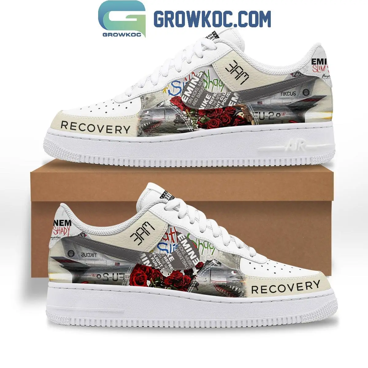 Eminem Recovery 3AM Slim Shady Air Force 1 Shoes Eminem Recovery 3AM Slim Shady Air Force 1 Shoes - Image 1