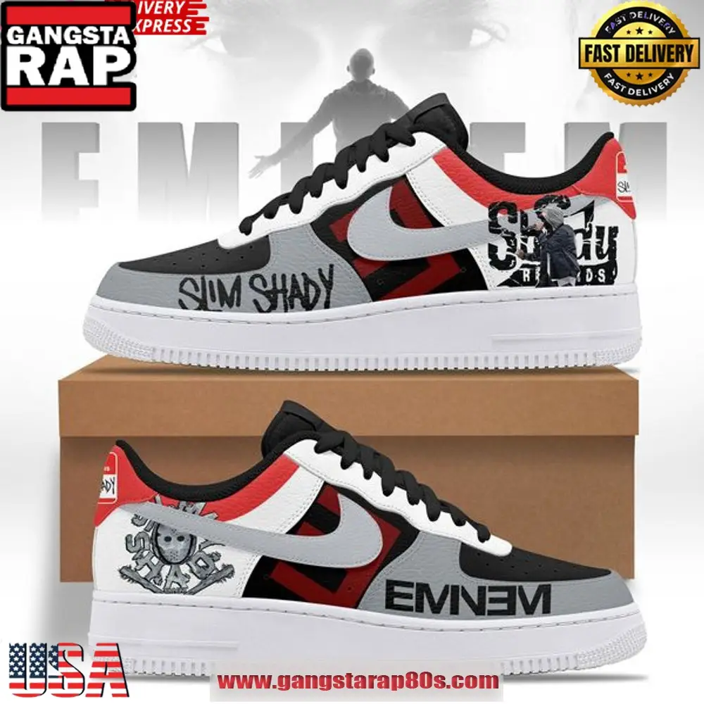 Eminem Slim Shady Nike Special Edition Air Force 1 Running Sneakers Shoes Eminem Slim Shady Nike Special Edition Air Force 1 Running Sneakers Shoes - Image 1