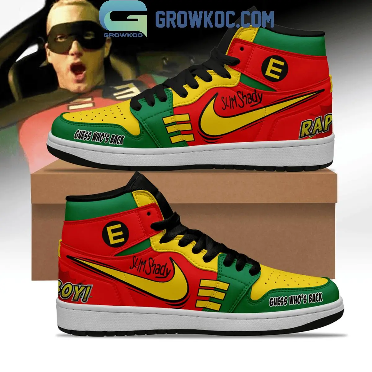 Eminem Without Me Guess Who's Back Ronin Slim Shady Air Jordan 1 Shoes Eminem Without Me Guess Who's Back Ronin Slim Shady Air Jordan 1 Shoes - Image 1