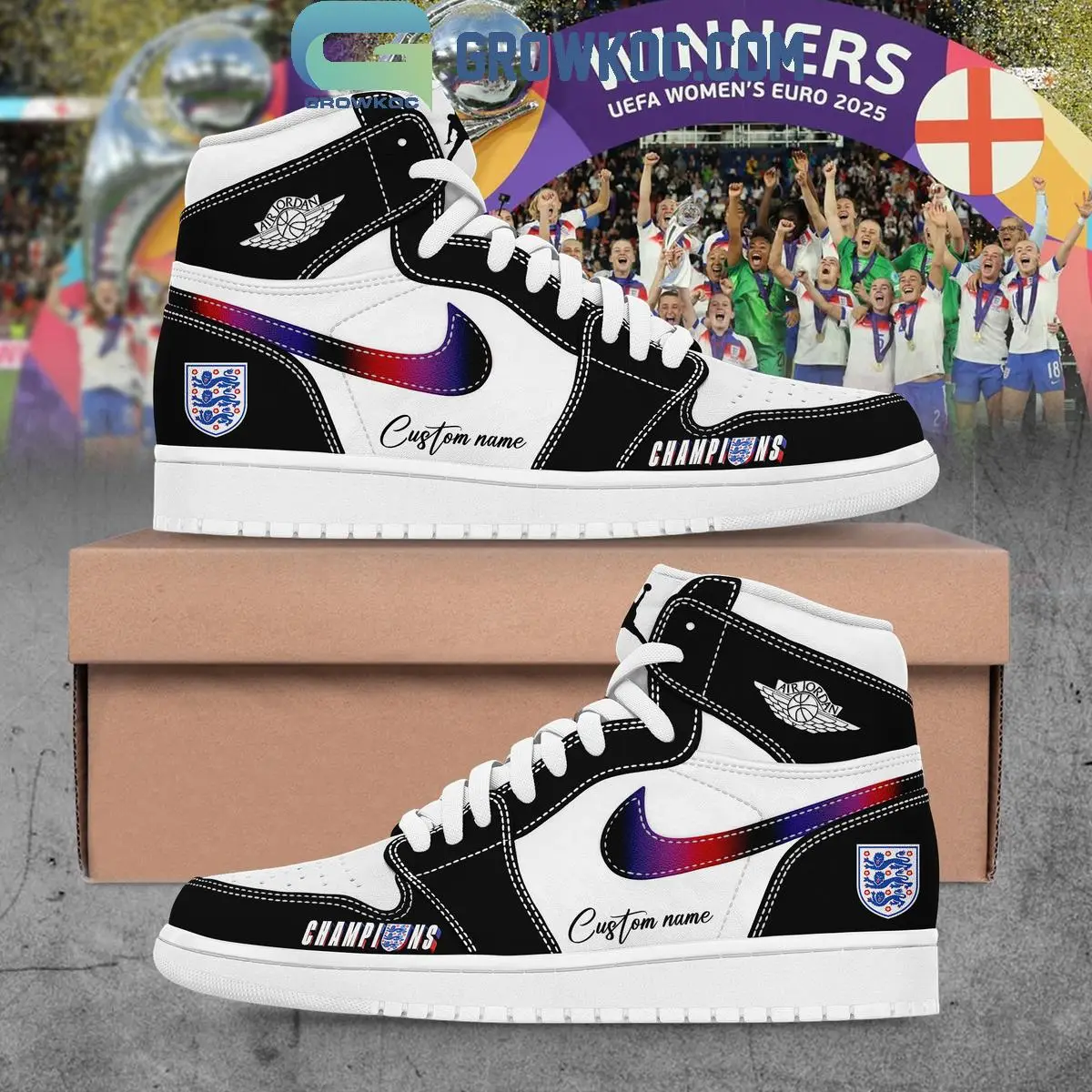 England Make History UEFA Champions 2025 Air Jordan 1 Shoes