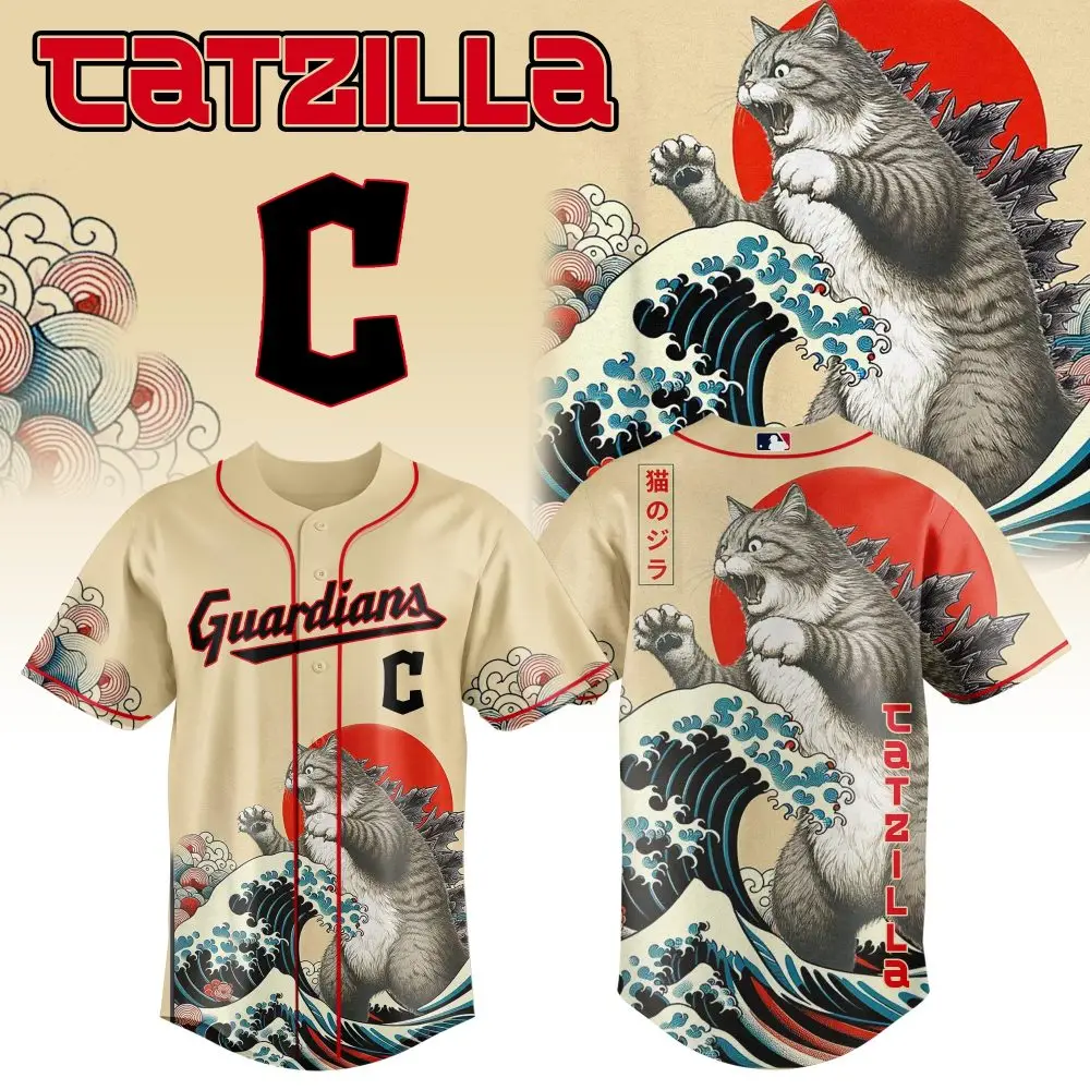 Epic Catzilla Guardians Baseball Jersey – Unique Design For Cat Lovers!