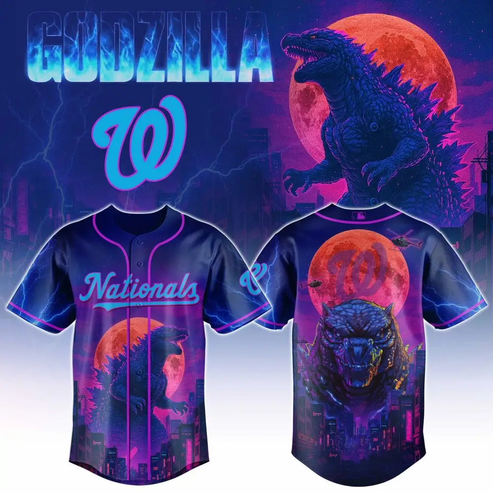 Epic Godzilla Nationals Jersey - Limited Edition Neon Design For Fans!