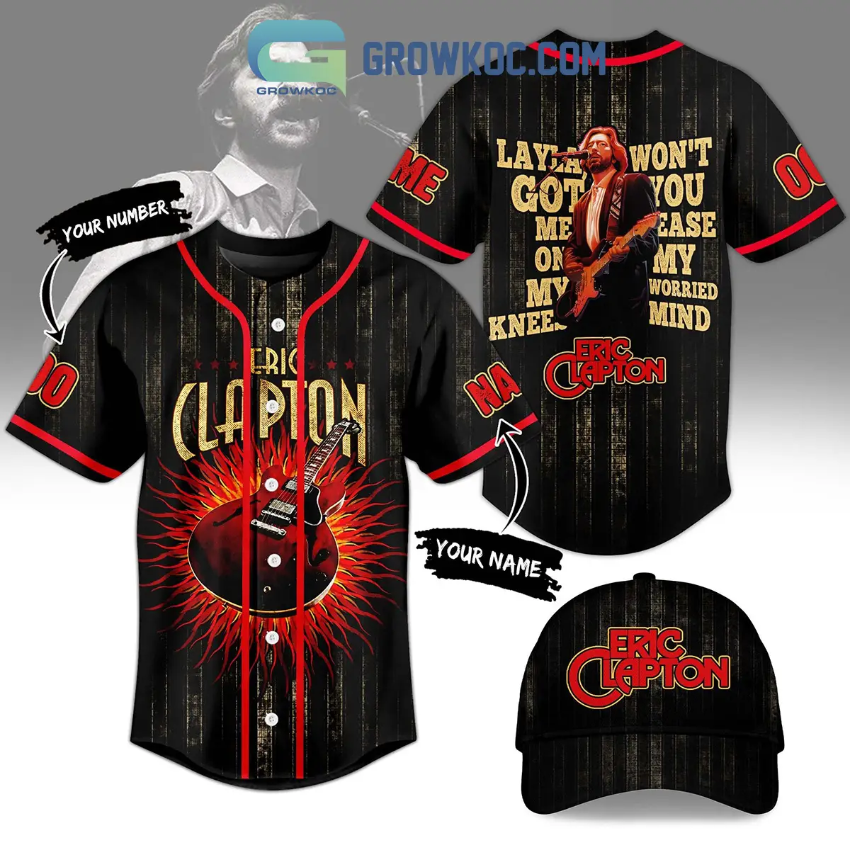 Eric Clapton Layla You Got Me On My Knees Personalized Baseball Jersey