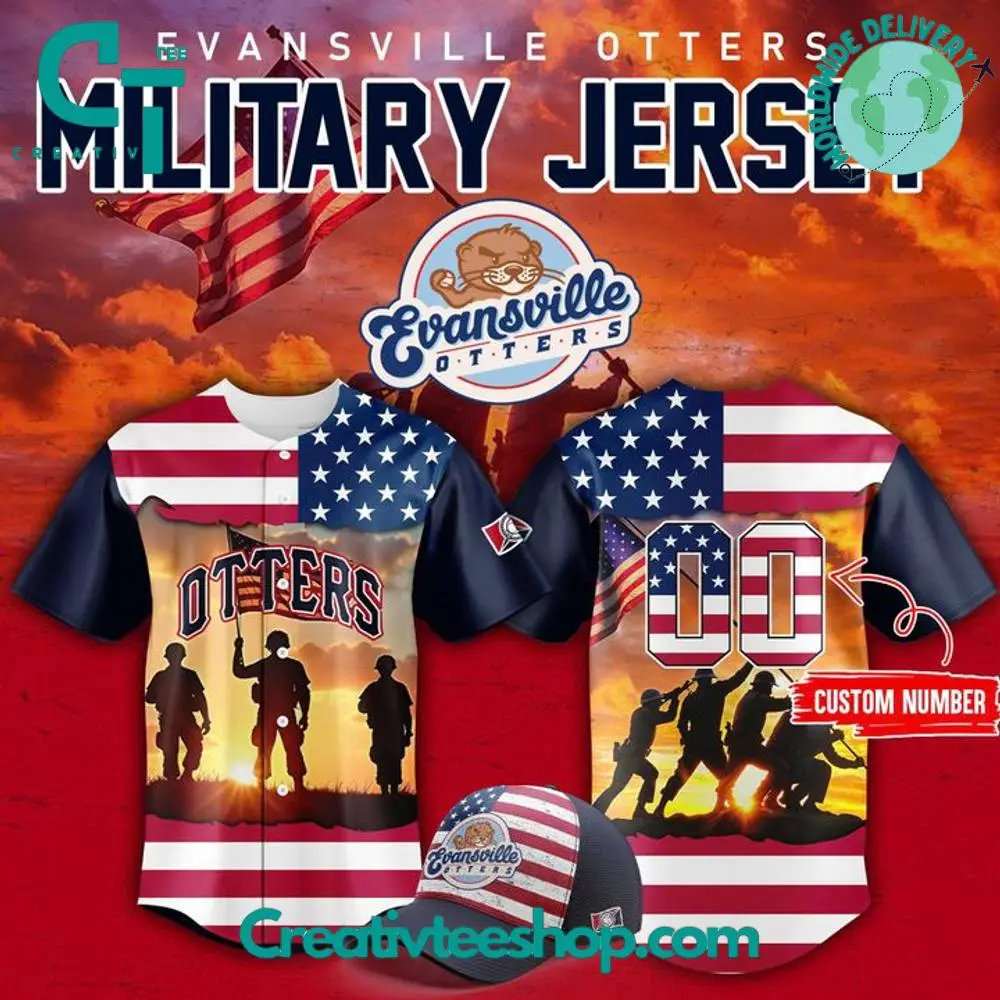 Evansville Otters X Military Day 2025 Custom Baseball Jersey - Limited Edition