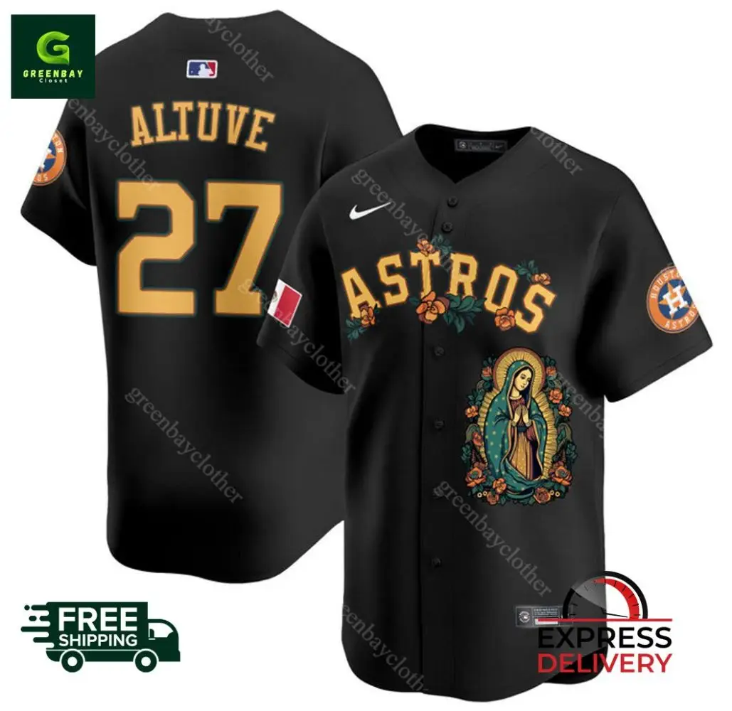 Exclusive Astros Black Jersey  Altuve #27 Design Express Delivery