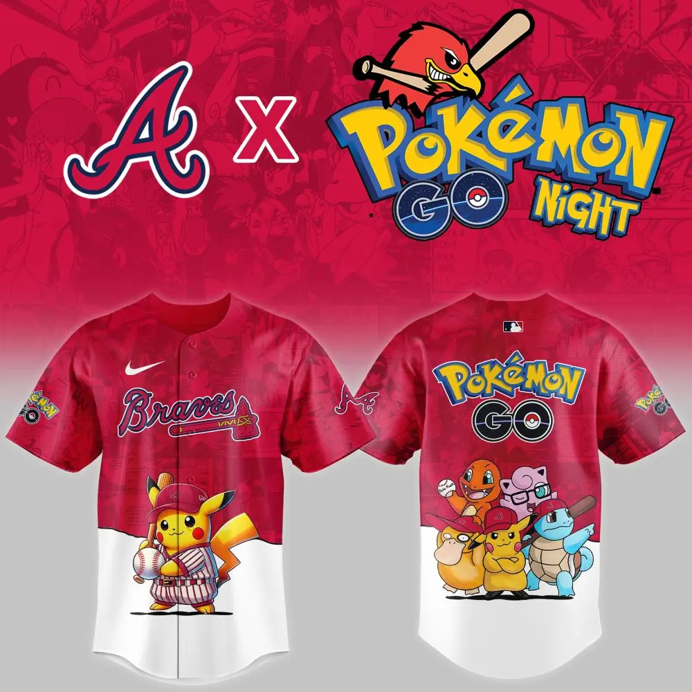 Exclusive Braves X Pokémon Go Jersey - Limited Edition Fan Gear! Exclusive Braves X Pokémon Go Jersey - Limited Edition Fan Gear! - Image 1