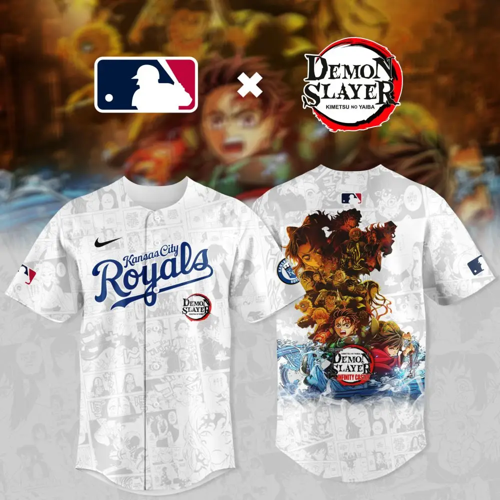 Exclusive Kansas City Royals X Demon Slayer Jersey – Limited Edition Anime Mlb Gear