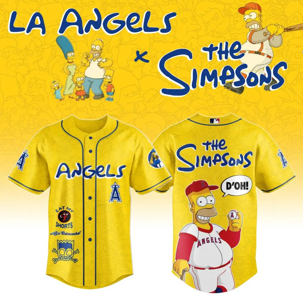 Exclusive La Angels X Simpsons Baseball Jersey - Limited Edition Fan Gear!