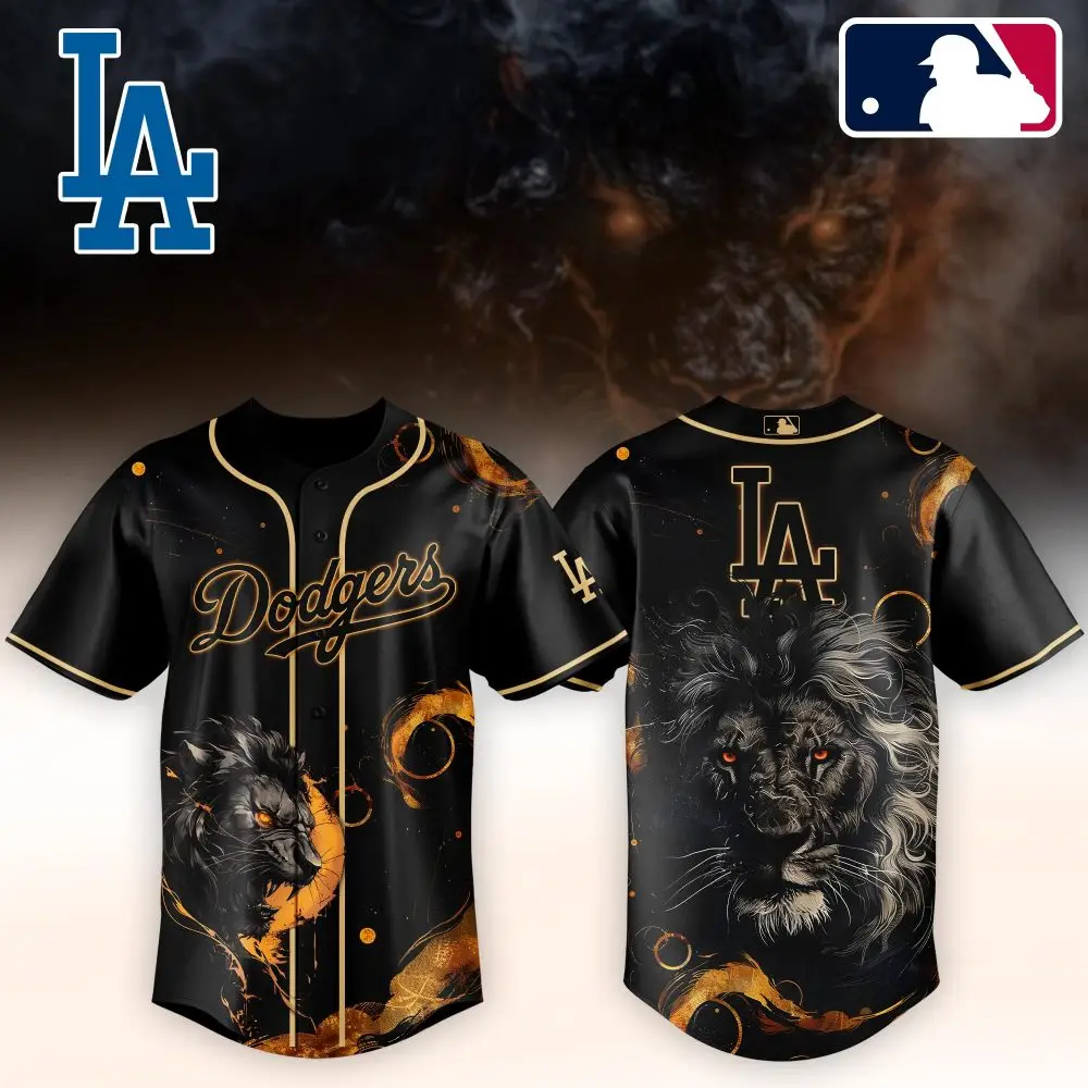 Exclusive La Dodgers Black Lion Graphic Jersey - Limited Edition Fan Gear Exclusive La Dodgers Black Lion Graphic Jersey - Limited Edition Fan Gear - Image 1