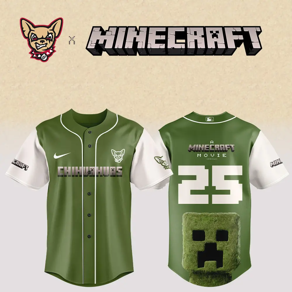 Exclusive Minecraft X Chihuahuas Baseball Jersey – Gamer Style Meets Sporty Chic!