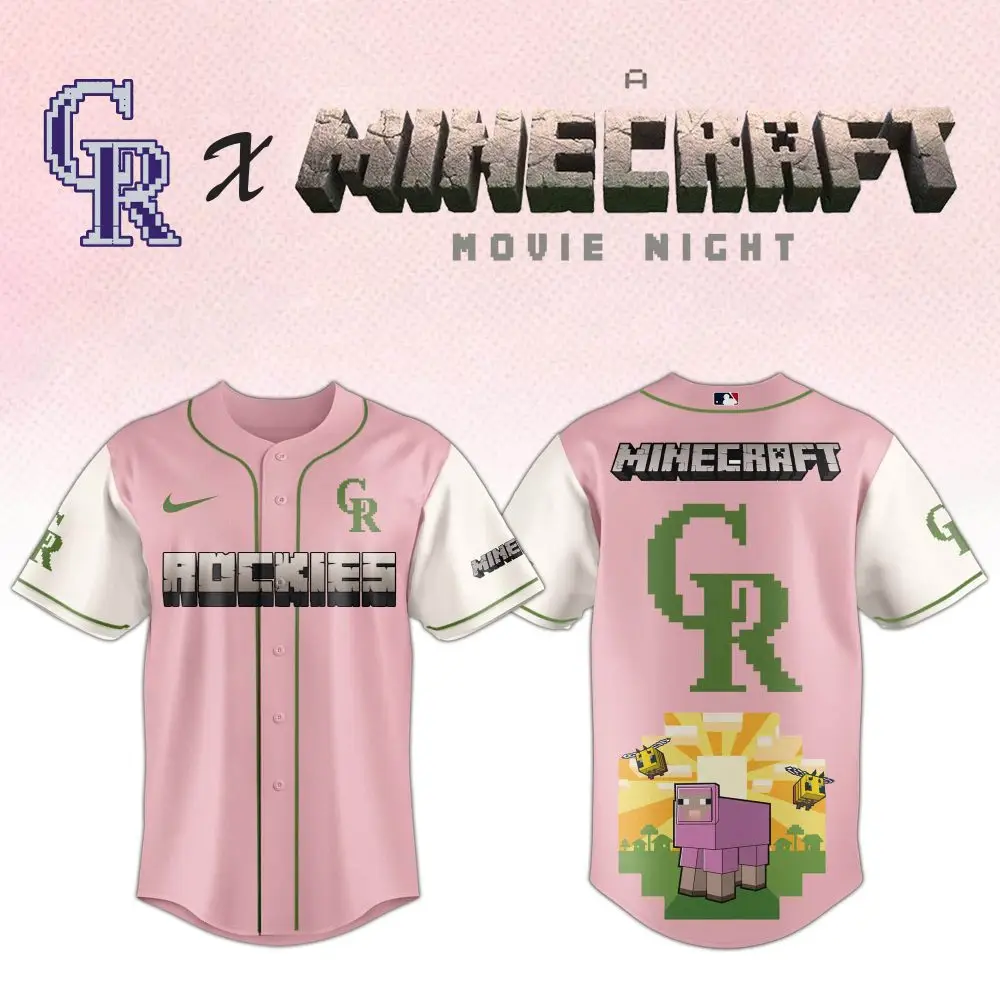Exclusive Minecraft X Rockies Pink Jersey - Limited Edition Game Night Gear Exclusive Minecraft X Rockies Pink Jersey - Limited Edition Game Night Gear - Image 1