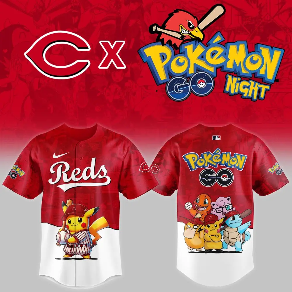 Exclusive Reds X Pokémon Go Jersey - Limited Edition Pikachu Baseball Shirt