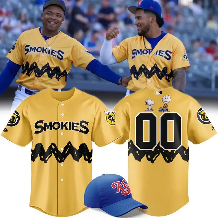 Exclusive Smokies Baseball Jersey  – Peanuts Charlie Brown Theme