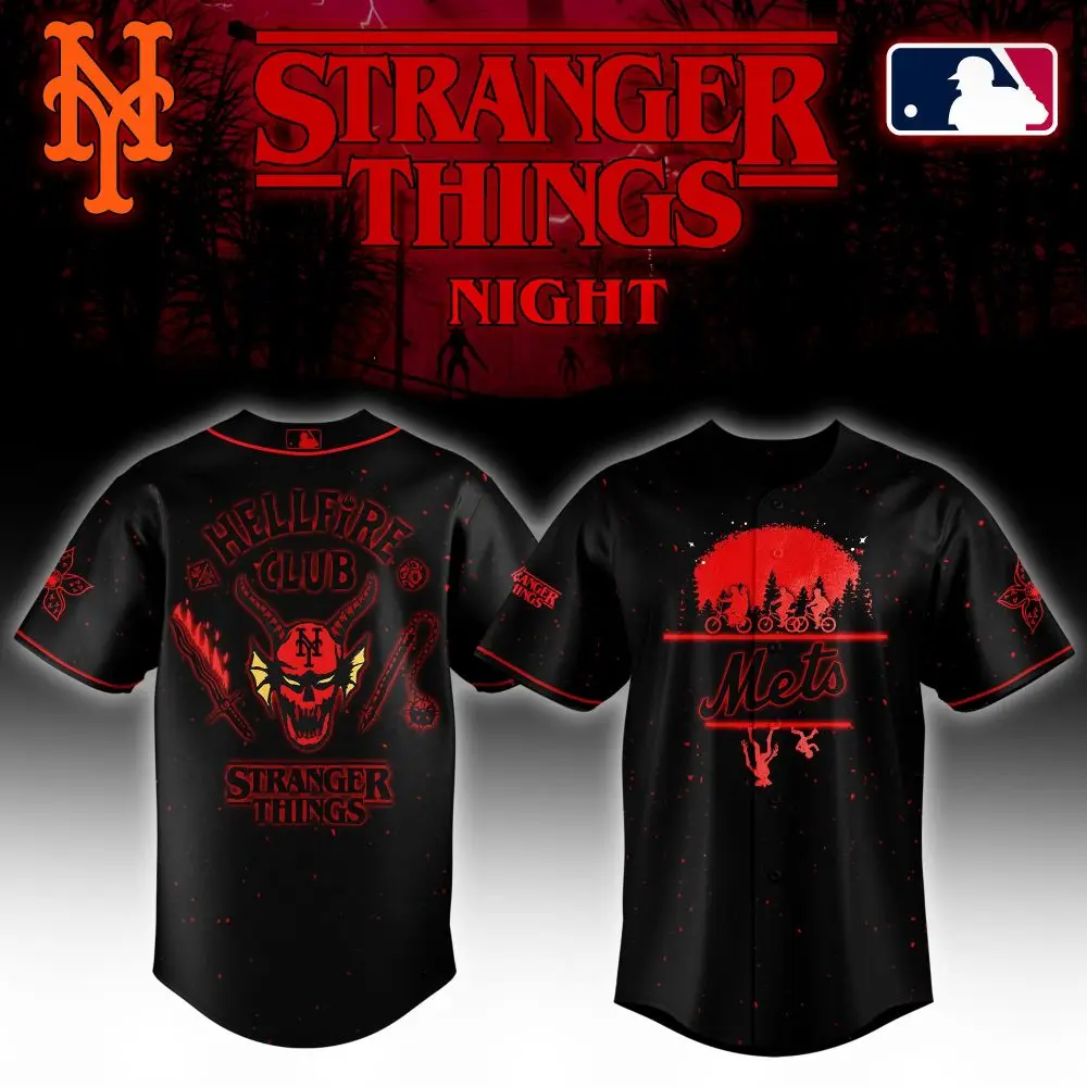 Exclusive Stranger Things Night Mets Jersey – Hellfire Club Edition, Limited Mlb Collaboration