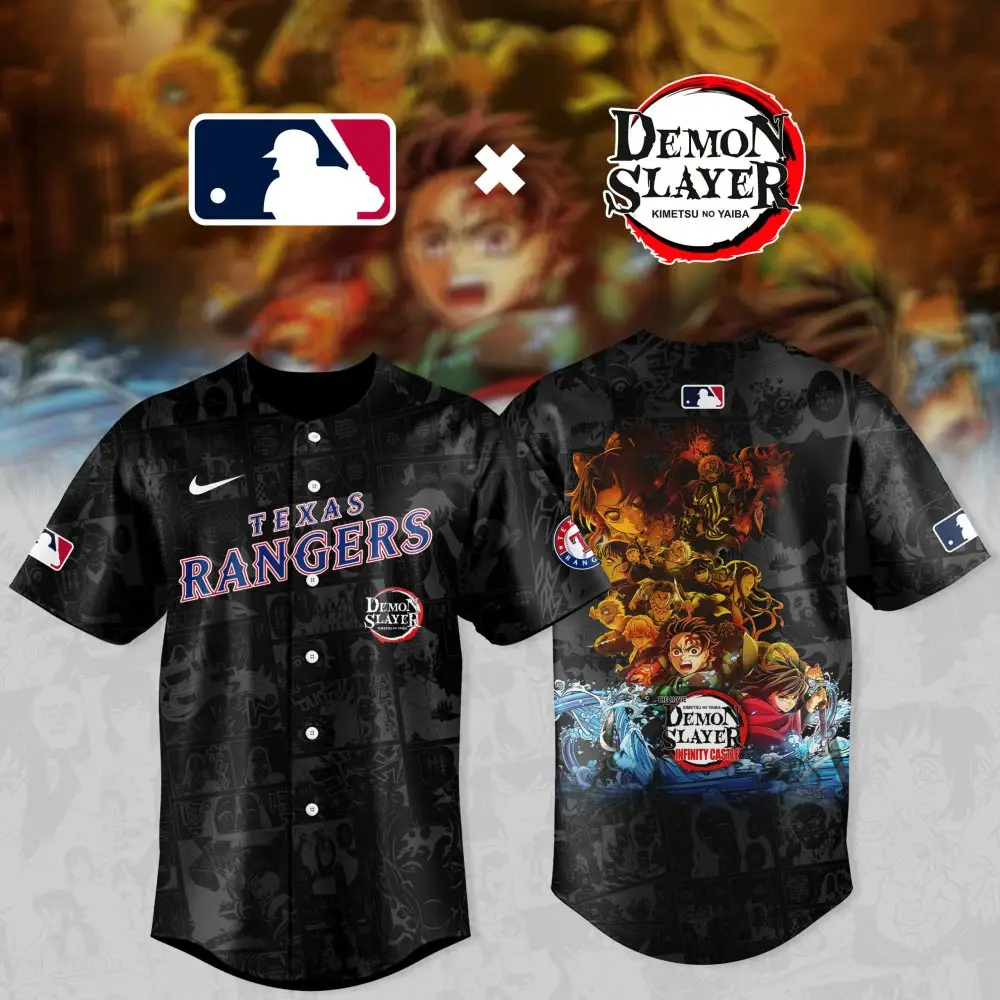 Exclusive Texas Rangers X Demon Slayer Anime Jersey - Limited Edition Mlb Apparel