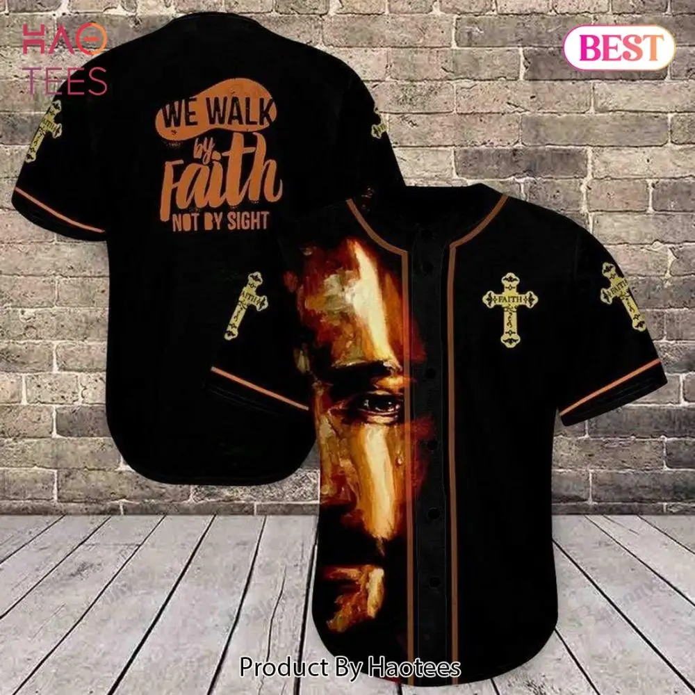 Faith-Inspired Baseball Jersey - Walk By Faith Christian Apparel - Unique Design Faith-Inspired Baseball Jersey - Walk By Faith Christian Apparel - Unique Design - Image 1
