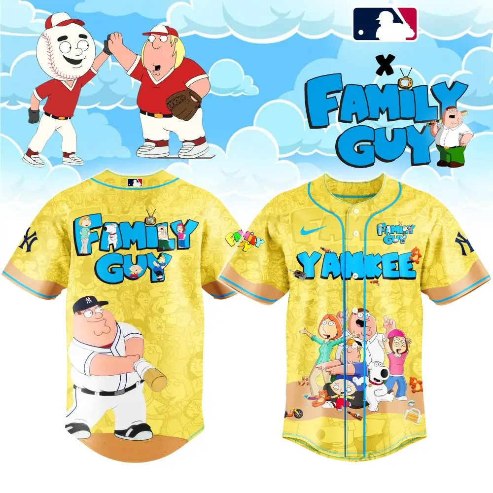 Family Guy X Mlb Yankees Jersey - Fun Cartoon Baseball Apparel For Fans