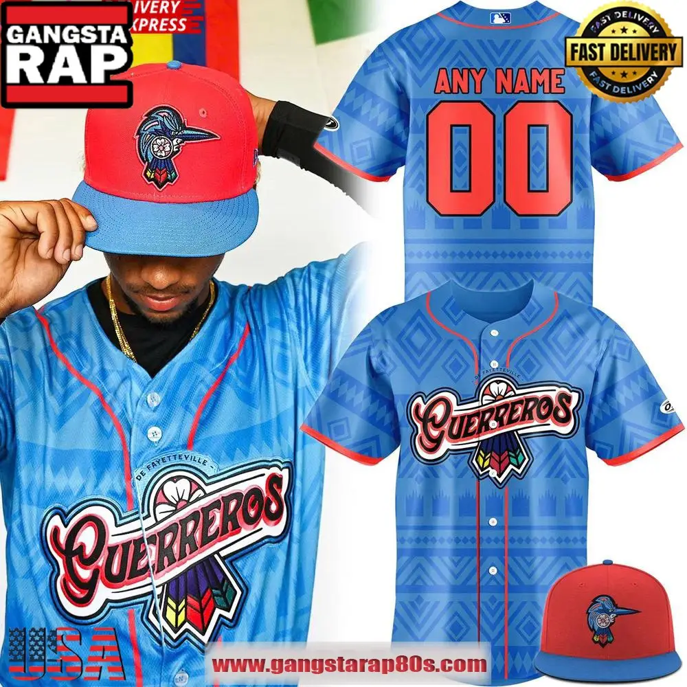 Fayetteville Woodpeckers “Los Guerreros de Fayetteville” Special Edition Custom Baseball Jersey Fayetteville Woodpeckers “Los Guerreros de Fayetteville” Special Edition Custom Baseball Jersey - Image 1