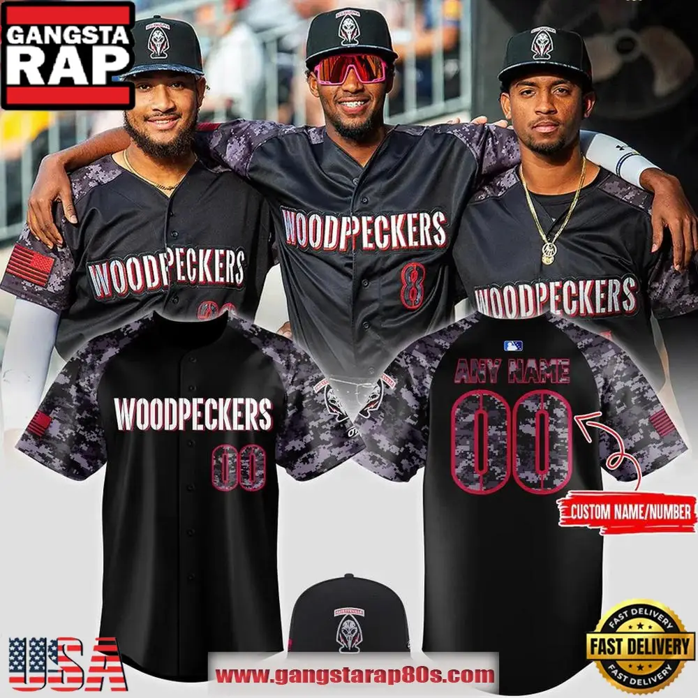 Fayetteville Woodpeckers Black Ops Limited Edition Custom Baseball Jersey Shirt