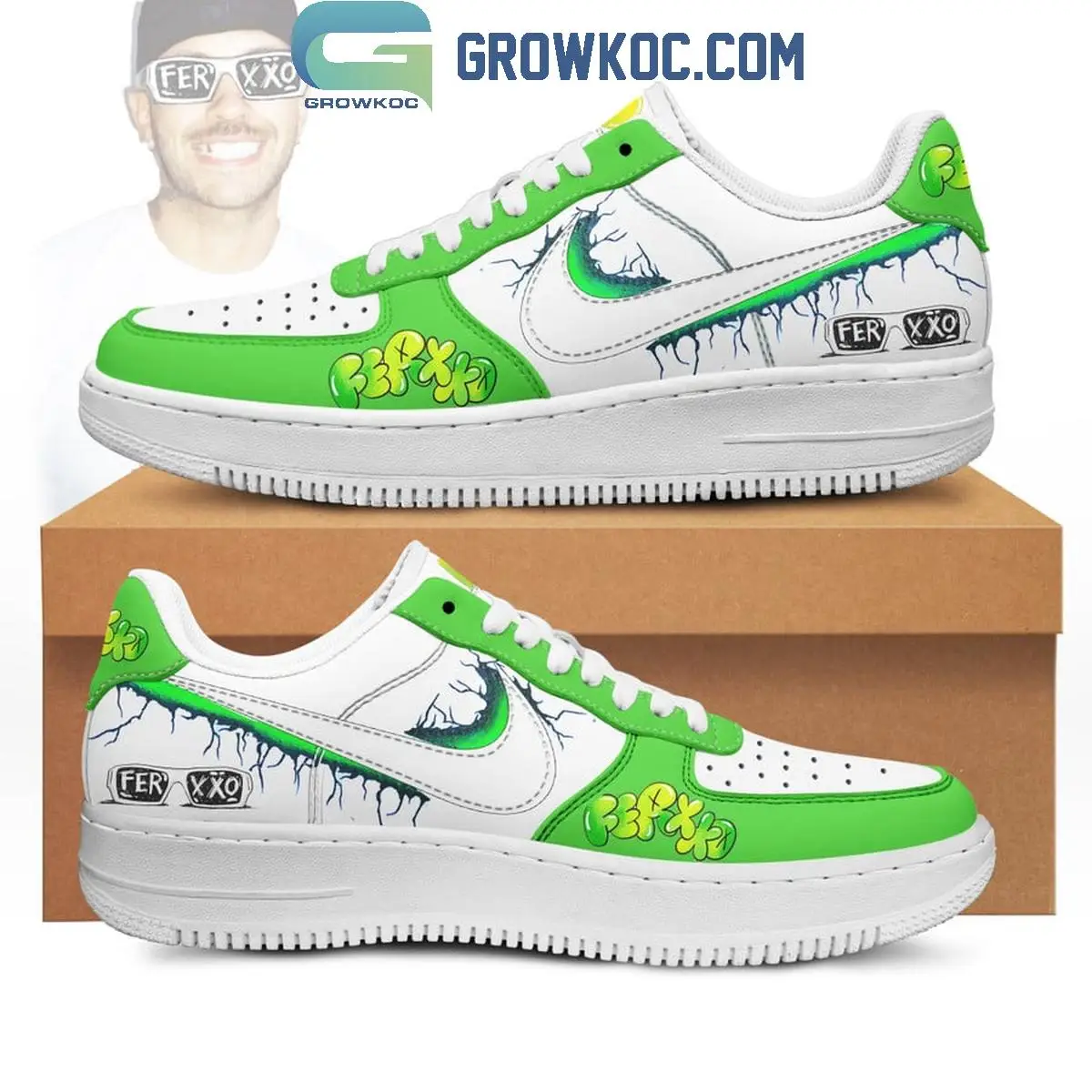 Feid Ferxxo Music Forever Love Fan White Lace Air Force 1 Shoes