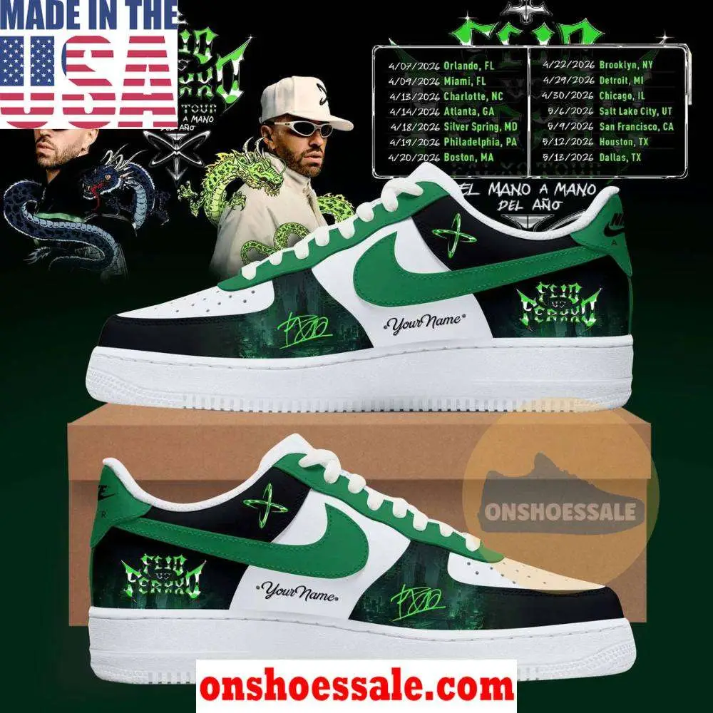 Feid vs Ferxxo Falxo Tour 2026 America Air Force 1 Shoes, Gift For Fans - Best Gift Shoes Feid vs Ferxxo Falxo Tour 2026 America Air Force 1 Shoes, Gift For Fans - Best Gift Shoes - Image 1