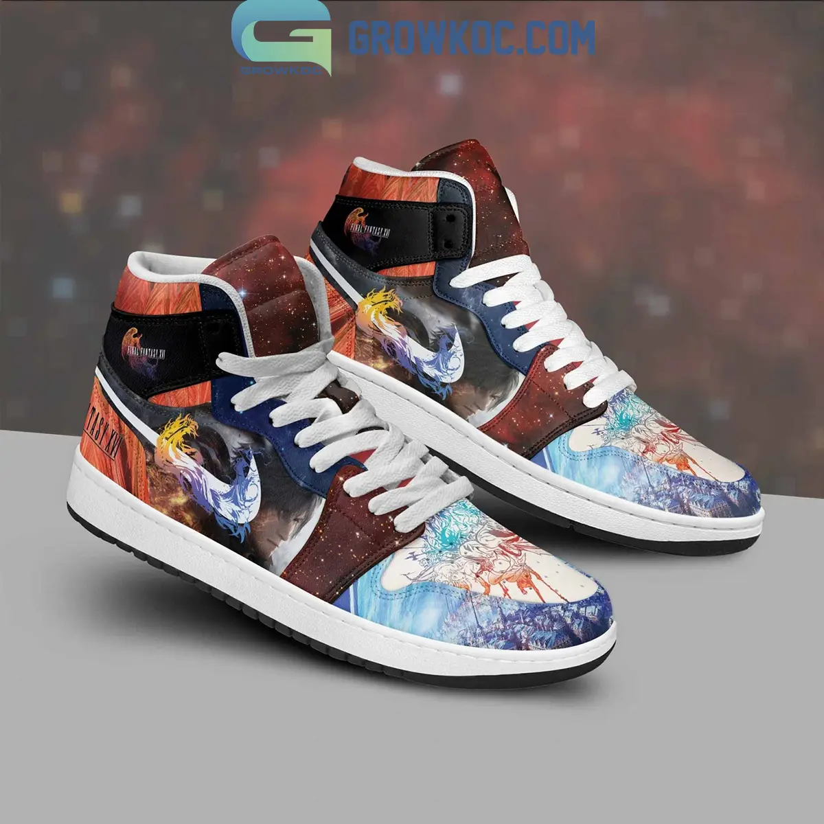 Final Fantasy XVI Clive Rosfield Air Jordan 1 Shoes White Lace Final Fantasy XVI Clive Rosfield Air Jordan 1 Shoes White Lace - Image 1