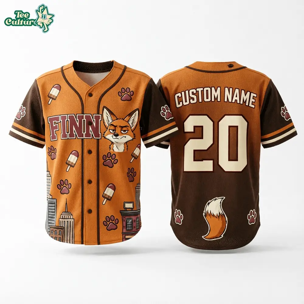Finnick Zootopia Character Inspired Baseball Jersey