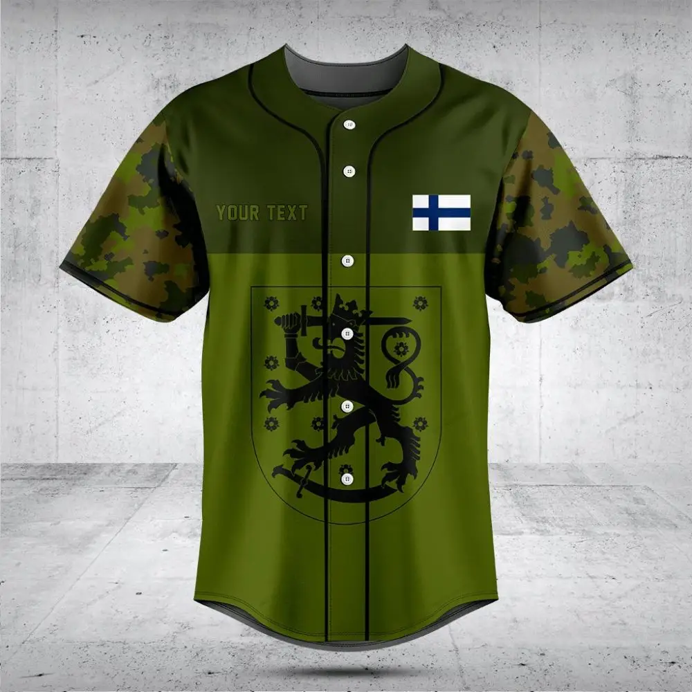 Finnish Military Style Baseball Jersey - Customizable Design, Perfect Gift!